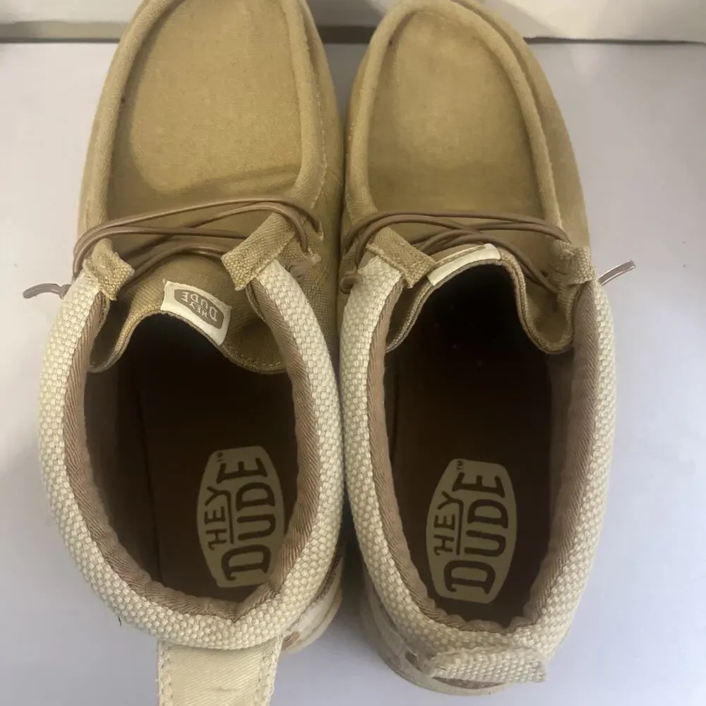 Hey Dude Wally Mid Salt N Stone Tan White Men’s Size 13 Slip On Shoes